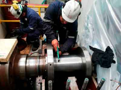 Mantenimiento turbina Caplan cuchildeo hornopiren