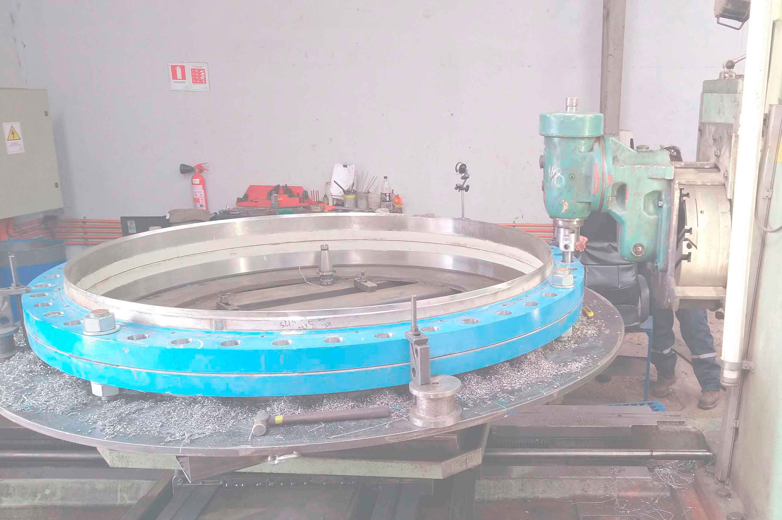 Mecanizado unión porta sello central laja andritz